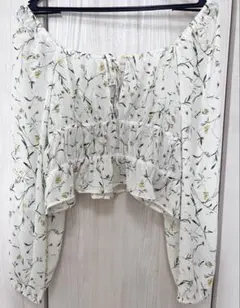 H&M 花柄 オフショルダー 長袖 ブラウスのサムネイル