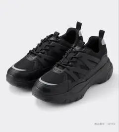 GU ボリュームソールメッシュスニーカー ブラック Lサイズ 24.5cm