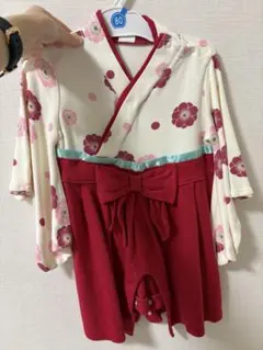 花柄着物風ロンパース　80cm★色違いあり、双子にも