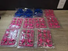 ミニ四駆 MSシャーシ　青前後ユニット+Aパーツ ピンクAパーツのサムネイル