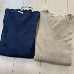 GUニット　2点セット　グレーブラウン