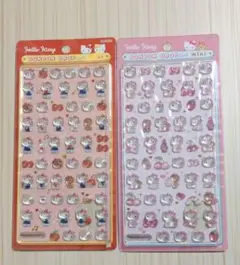 【正規品】ボンボンドロップシールミニ　キティ　ピンク　レッド　サンスター文具