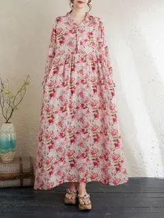 きれいめコーデ 花柄ワンピース 総柄 着痩せ効果 ロマンチック エレガント