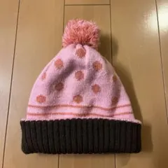 子供用ニット帽子 ピンク
