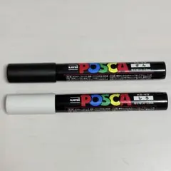 uni POSCA ポスカ 中字 丸芯 ぎん しろ 2本セット
