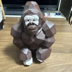 Gorilla Money Bank 木目調貯金箱　ゴリラ