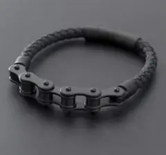 バイクチェーンスタイル ブラックブレスレット