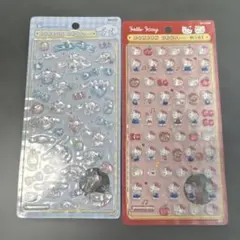 シナモロール　ハローキティ ボンボンドロップシール2枚セット