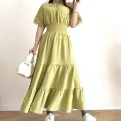 Cinematiq・完売商品】2Wayレースシエナワンピイエロー F 完売品