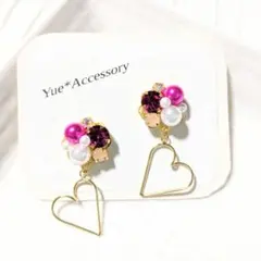 A-355　ハンドメイド☆ビジューピアス／イヤリング