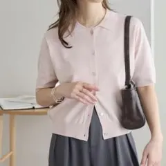 DISCOAT❣️サラモチ衿付き半袖カーディガン