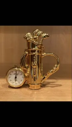 Dude Timepieces 置時計 ゴルフバッグ ゴールドカラー　動作未確認