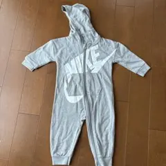 NIKE フード付きロンパース 12M グレー