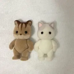 シルバニア 赤ちゃん セット くるみリス ラテネコ