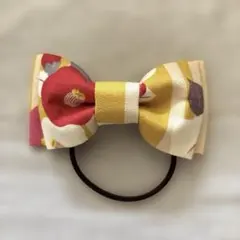 花柄リボンヘアゴム 和柄