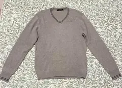COMME CA MEN グレー Vネック ニット セーター　M コムサメン