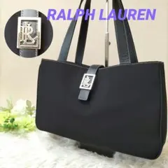 ラルフローレン ショルダーバッグ ブラック ナイロン 幅広 A4可