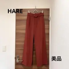 TaNe様　HARE ワンタックワイドスラックスパンツ ベルト付き レディース