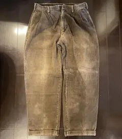 ベージュ ワイドパンツ コーデュロイ　古着