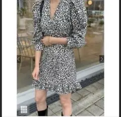 GRL レオパードフリルミニワンピース