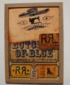 RRL ダブルアールエル　アート　ポスター　フレーム付き　壁掛け　額装　パロディ