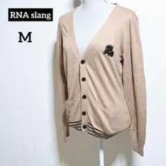 RNA slang Vネック ロゴ 長袖 コットン カーディガン Mのサムネイル