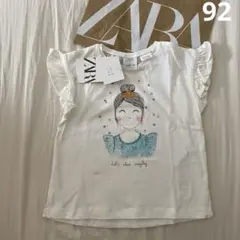 新品未使用 ZARA Tシャツ 92 女の子 白