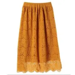 新品　ロング　スカート　レディース　黄土色　黄色　オレンジ　フリー　earth