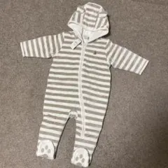 新品未使用　babyGap ストライプ フード付きロンパース 70cm
