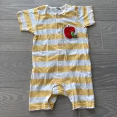はらぺこあおむし　ストライプロンパース 80