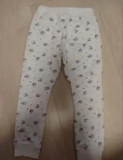 120 白 花柄 裏起毛 パンツ ズボン 女の子