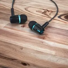 カナル型 有線イヤホン イヤフォン 音楽 通話 マイク Black Blue