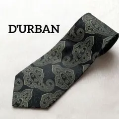 【美品】D'URBAN ダーバンネクタイ ペイズリー柄 黒　ブラック