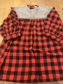 BLEU AZUR 赤黒チェック ワンピース 130