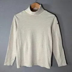 格安【AIGLE】(XS)ボーダータートルネック長袖アウトドア綿混ストレッチ