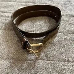 ブラウンレザーベルト ロゴ入り　コーチ