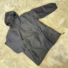 【美品】フード付きナイロンジャケット メンズ M 防寒着 ポケット 裏地