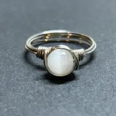 WR551S 天然石 パワーストーン ワイヤーリング セレナイト ジプサム