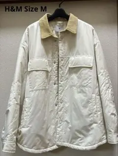 H&M アイボリー キルティングジャケット メンズ　アウター　冬服　キルティング