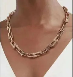 プレゼント最適 新品 ハードウェア ピンクネックレス 45cm