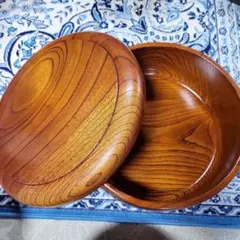 美品 御茶櫃 木製 くり抜き 工芸品 茶道具 直径30cm 高さ11cm - メルカリ