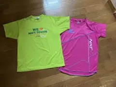 Mizuno NXT ピンク Tシャツ & 蛍光グリーン Tシャツ セット