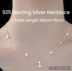 フラワーモチーフ ネックレス シルバー チェーン 40+5cm