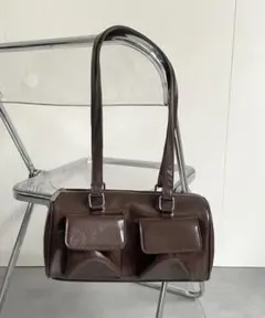 Bonjour Sagan アウトポケット ロングハンドルボストンバッグ