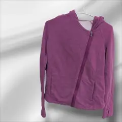 パープル フルジップ フード付きパーカー