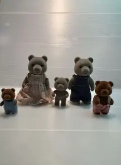 シルバニアファミリー 　希少　クマの人形　5体セット