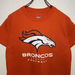 majestic BRONCOS Tシャツ　デカロゴ　サイズS NFL 古着