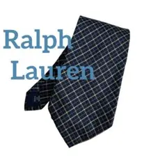 Ralph Lauren ラルフローレン ネクタイ チェックネイビーシルク 古着