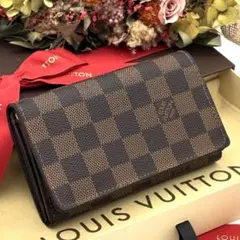 極美品】ルイヴィトン ダミエ ポルトフォイユ ヴィエノワ ブラウン 折
