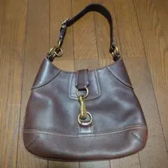 COACH コーチ　ブラウンレザー ミニショルダーバッグ